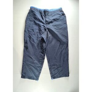 Catalina Petite Ladies M Dark Navy‎ Blue Nylon Cropped Capri Pants Parachute
